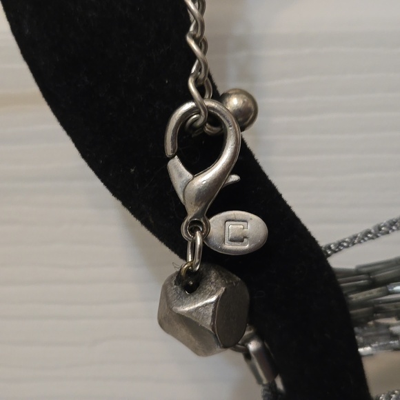 3 for $20☢️Necklace-dark blue,light blue,metallic beads,silver metallic cord - Picture 9 of 9